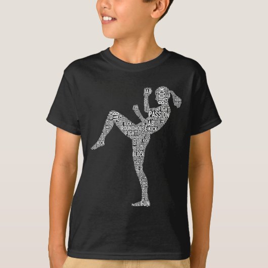 Kickboxer-typografie - Kickboksen Mixed Martial Ar T-shirt (Voorkant)