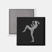 Kickboxer Typografie - Kickboxing Mixed Martial Ar Magneet (Voorkant / Achterkant)