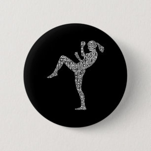 Kickboxer Typografie - Kickboxing Mixed Martial Ar Ronde Button 5,7 Cm