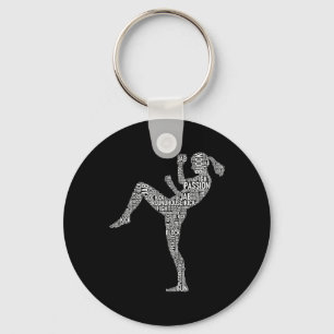 Kickboxer Typografie - Kickboxing Mixed Martial Ar Sleutelhanger