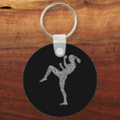 Kickboxer Typografie - Kickboxing Mixed Martial Ar Sleutelhanger (Voorkant)