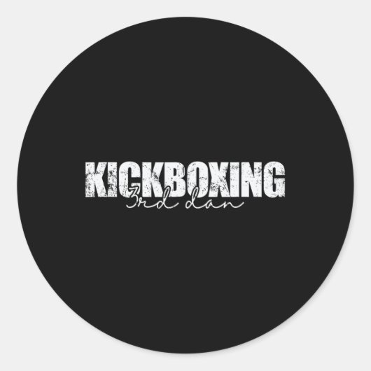 Kickboxing 3rd Dan Martial Arts Ronde Sticker (Voorkant)