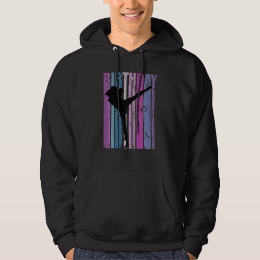 Kickboxing Birthday Womens Kickboxer Retro Hoodie (Voorkant)