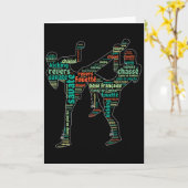 Kickboxing Boxer Boxing Shoe Kicking Savate Word C Kaart (Gele Bloem)