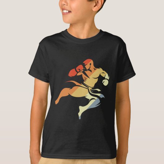 Kickboxing Boy Sketch 90s Look Martial Arts  T-shirt (Voorkant)