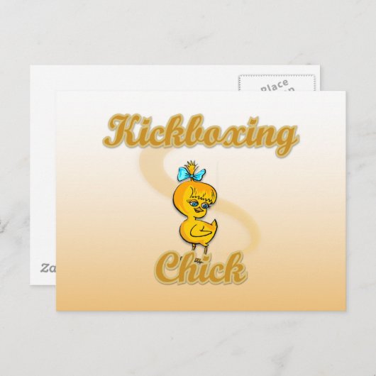 Kickboxing Chick.png Briefkaart (Voorkant / Achterkant)