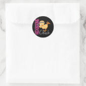 Kickboxing Chick Ronde Sticker (Tas)