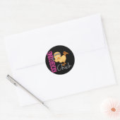 Kickboxing Chick Ronde Sticker (Envelop)