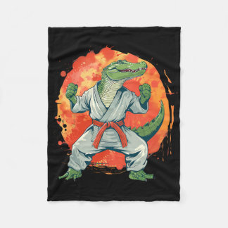 Kickboxing Crocodile Taekwondo Karate Mma Funny Ma Fleece Deken