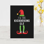 Kickboxing Elf kerstcadeautjes Kaart (Gele Bloem)