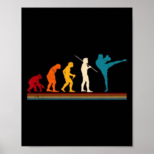 Kickboxing Evolution Kickboxer Karate Boxing Mma  Poster (Voorkant)