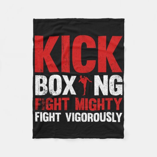 Kickboxing Fight Mighty Fight Vigorously Kickboxin Fleece Deken (Voorkant)