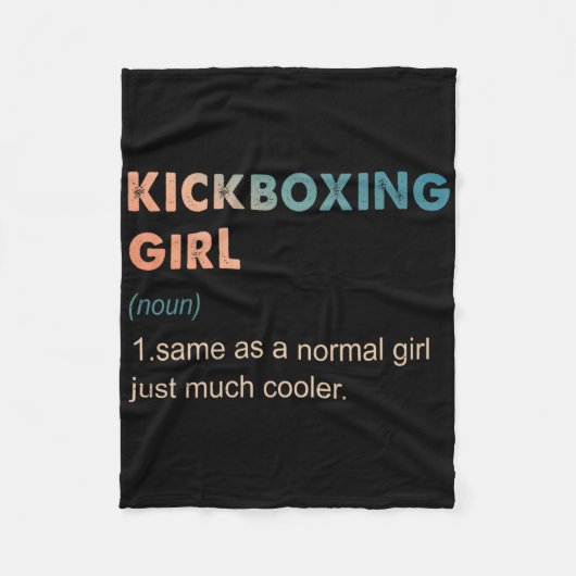 Kickboxing Girl Definition Funny Kickboxing Lover  Fleece Deken (Voorkant)