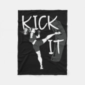Kickboxing Girl Kick It  Fleece Deken (Voorkant)