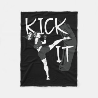 Kickboxing Girl Kick It  Fleece Deken