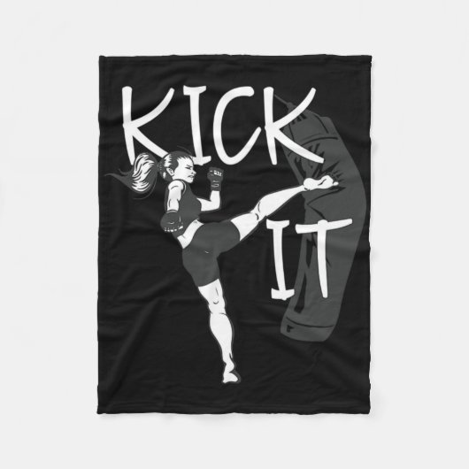 Kickboxing Girl Kick It  Fleece Deken (Voorkant)