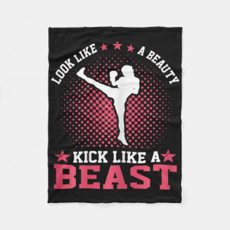 Kickboxing Girl - Look Like A Beauty Kick Like A B Fleece Deken