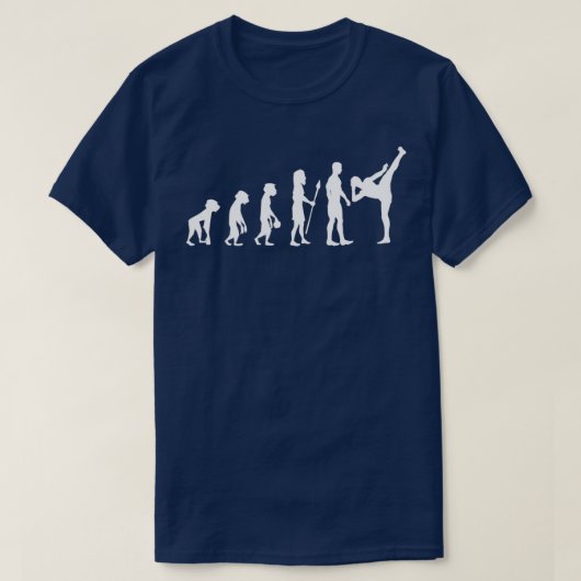 Kickboxing grappige retro-evolutie van mensen nieu t-shirt (Design voorkant)