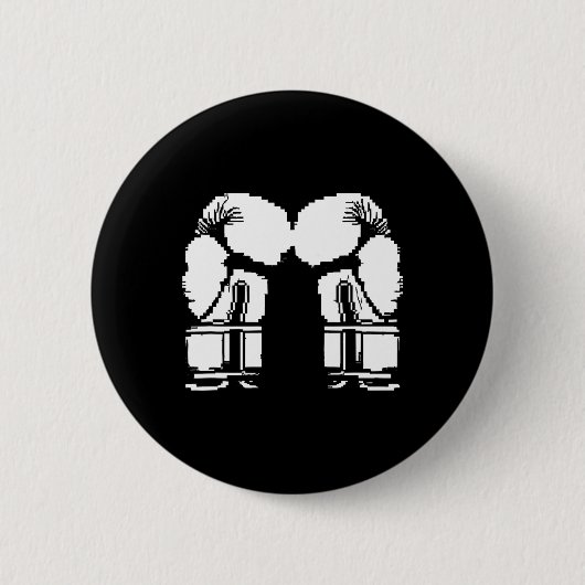 Kickboxing Handschoenen Pixel Art Sanda  Ronde Button 5,7 Cm (Voorkant)