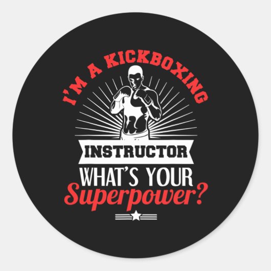 Kickboxing Instructor Kickboxer Job Title  Ronde Sticker (Voorkant)