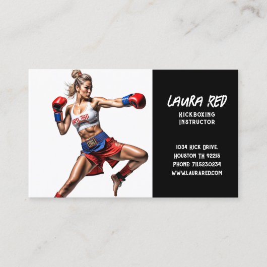Kickboxing Instructor Visitekaartje (Voorkant)