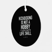 Kickboxing is geen hobbywit metalen ornament (Voorkant links)