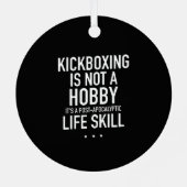 Kickboxing is geen hobbywit metalen ornament (Achterkant)