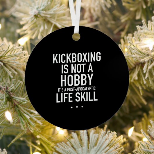 Kickboxing is geen hobbywit metalen ornament (Insitu)