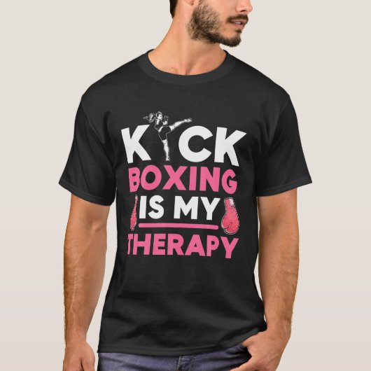 Kickboxing is mijn therapie t-shirt (Voorkant)