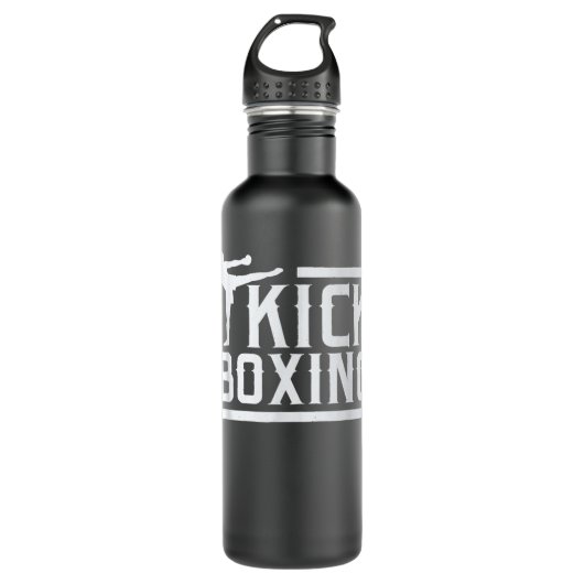 Kickboxing Kick Boxing voor Muay Thai Fighter Waterfles (Voorkant)