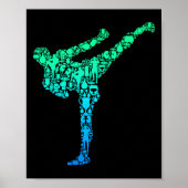 Kickboxing Kickboxer Karate Kids Boys Men  Poster (Voorkant)