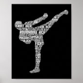 Kickboxing Kickboxer Karate Men Kids Boys  Poster (Voorkant)