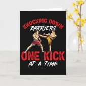 Kickboxing Kickboxer Knocking Down Byrriers One Ki Kaart (Gele Bloem)