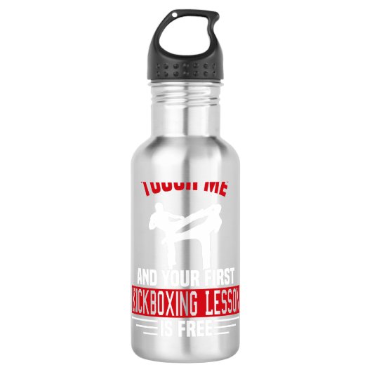 Kickboxing Kickboxer Martial Arts Boxer Sparring Waterfles (Voorkant)