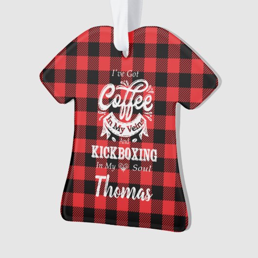 Kickboxing-koffie op maat in mijn zegen ornament (voorkant)