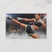 Kickboxing Martial Arts Muay Thai Instructor Visitekaartje (Voorkant)