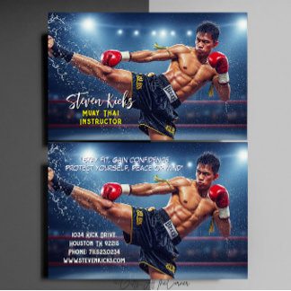 Kickboxing Martial Arts Muay Thai Instructor Visitekaartje