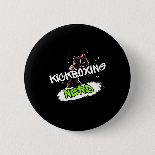 Kickboxing Nerd Ronde Button 5,7 Cm (Voorkant)