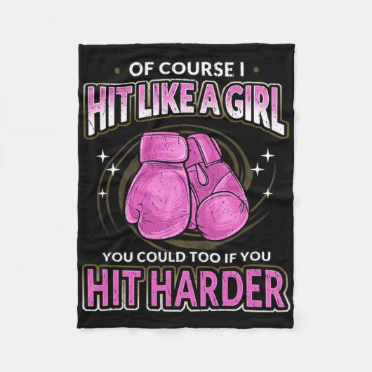 Kickboxing Quote For Women Quote Picture  Fleece Deken (Voorkant)