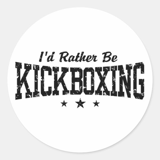 Kickboxing Ronde Sticker (Voorkant)