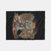 Kickboxing Tiger Pagoda Temple Martial Arts Karate Fleece Deken (Voorkant (Horizontaal))