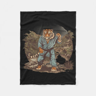 Kickboxing Tiger Pagoda Temple Martial Arts Karate Fleece Deken