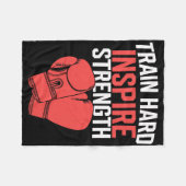 Kickboxing Trainer Intense Fitness Self-defense Ma Fleece Deken (Voorkant (Horizontaal))