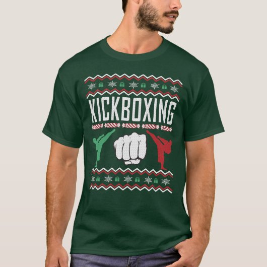Kickboxing Ugly KerstSweater T-shirt (Voorkant)