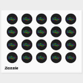 Kickboxing Word Cloud Bright op zwart Ronde Sticker (Vel)