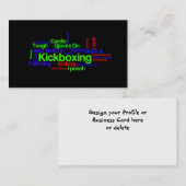Kickboxing Word Cloud Bright op zwart Visitekaartje (Voorkant / Achterkant)