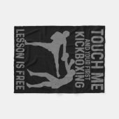 Kickboxing Your First Lesson Is Free Funny Kickbox Fleece Deken (Voorkant (Horizontaal))
