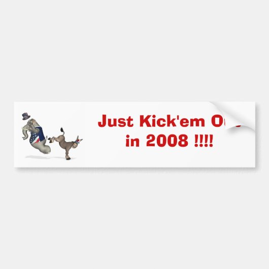 Kick'em uit in 2008!!! bumpersticker (Voorkant)