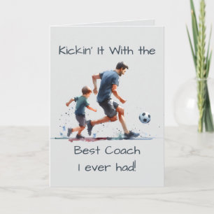 Kicken met de beste coach Gefeliciteerd verjaardag Kaart