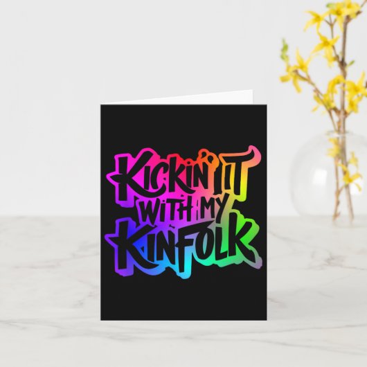 Kicken Met Mijn Familie Grappige Familiereünie  Kaart (Gele Bloem)